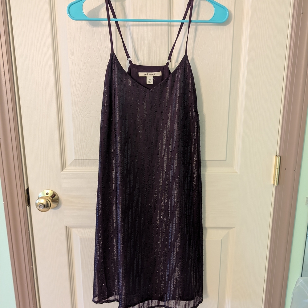 Purple Sequin Slip Dress
